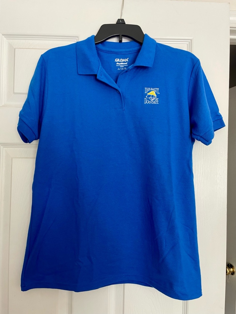 NWOT Women’s Royal Blue Polo Shirt - The Salty Dog Café Embroidered size L